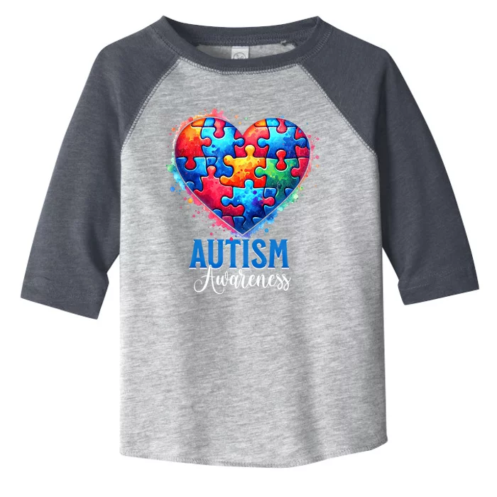 Autism Awareness Love Heart Puzzle Piece Gift Gift Toddler Fine Jersey T-Shirt