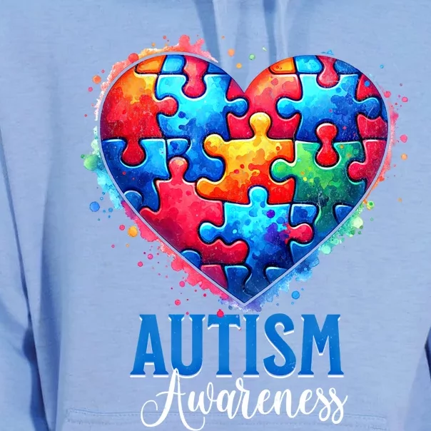 Autism Awareness Love Heart Puzzle Piece Gift Gift Unisex Surf Hoodie