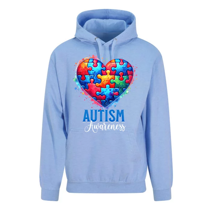 Autism Awareness Love Heart Puzzle Piece Gift Gift Unisex Surf Hoodie