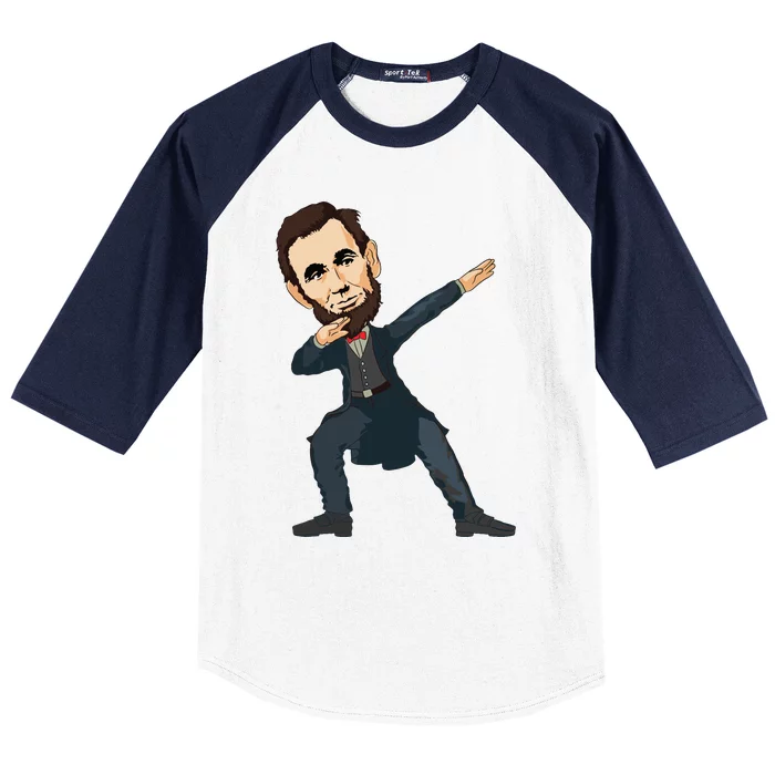 Abraham Abe Lincoln Dabbing Dab Dance 4th Of July Gift Baseball Sleeve Shirt