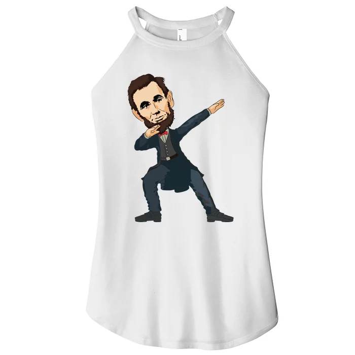 Abraham Abe Lincoln Dabbing Dab Dance 4th Of July Gift Women’s Perfect Tri Rocker Tank