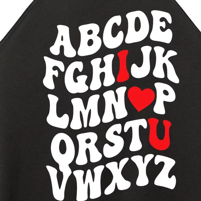 Alphabet ABC Love You Valentines Day Heart Gift Design Women’s Perfect Tri Rocker Tank