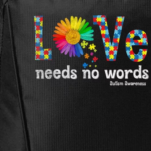 Autism Awareness Love No Words Daisy Flower Men Women City Backpack