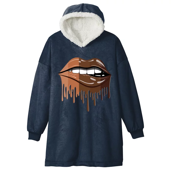 African American Lips Juneteenth Black Queen Meaningful Gift Hooded Wearable Blanket