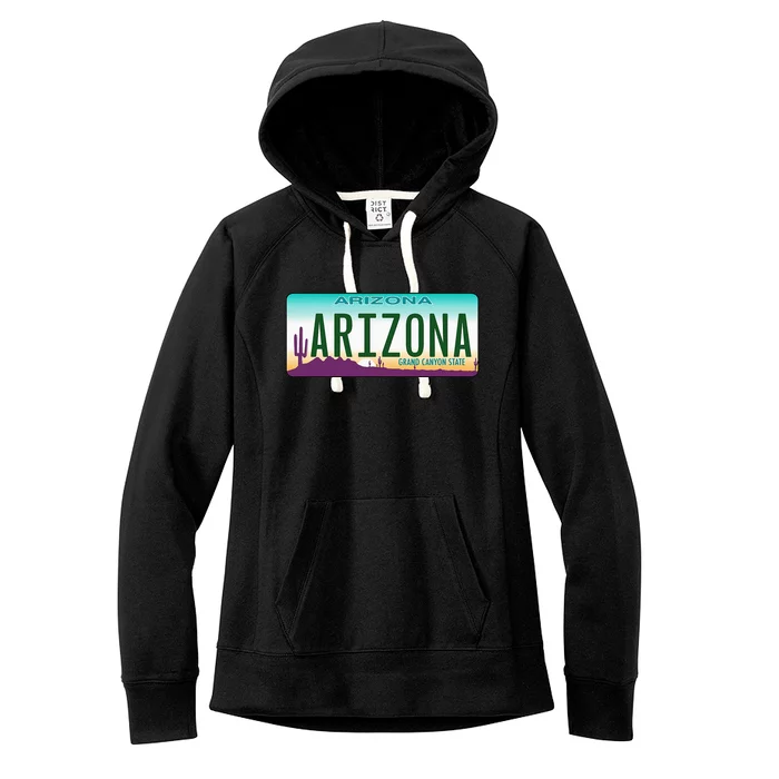 Arizona AZ License Plate Classic Women's Fleece Hoodie