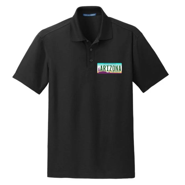 Arizona AZ License Plate Classic Dry Zone Grid Performance Polo