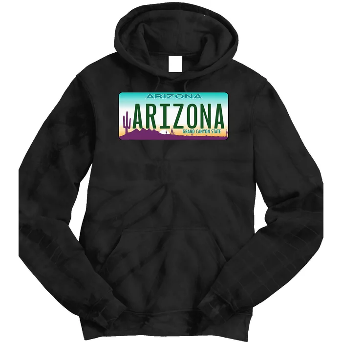 Arizona AZ License Plate Classic Tie Dye Hoodie