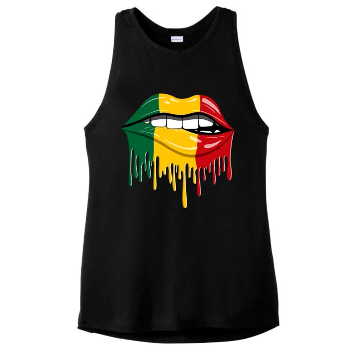 African American Lips Juneteenth Black Queen Cool Gift Ladies Tri-Blend Wicking Tank