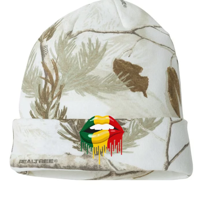 African American Lips Juneteenth Queen Kati - 12in Camo Beanie