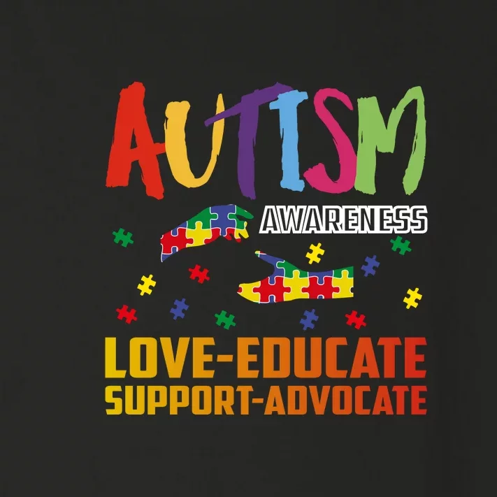 Autism Awareness Love Educate Support Advocate Puzzle Gift Toddler Long Sleeve Shirt