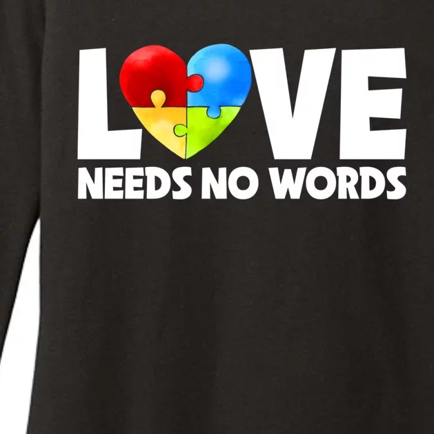 Autism Awareness Love Autism Needs No Word Autism Teacher Womens CVC Long Sleeve Shirt