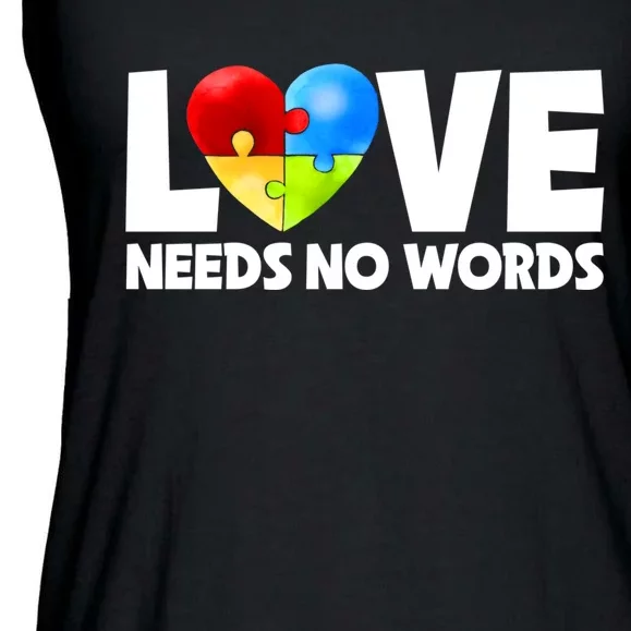 Autism Awareness Love Autism Needs No Word Autism Teacher Ladies Essential Flowy Tank