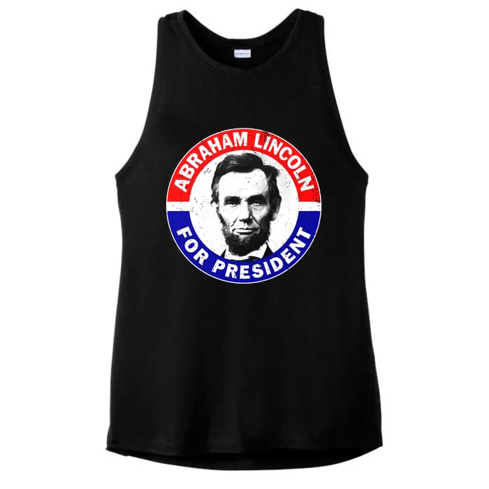 Abraham Abe Lincoln For President Vintage Ladies Tri-Blend Wicking Tank