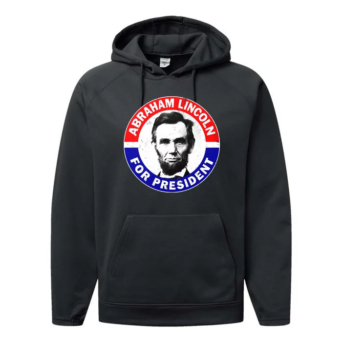 Abraham Abe Lincoln For President Vintage Performance Fleece Hoodie