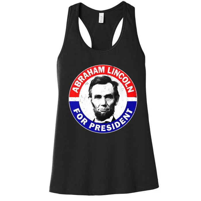 Abraham Abe Lincoln For President Vintage Women's Racerback Tank