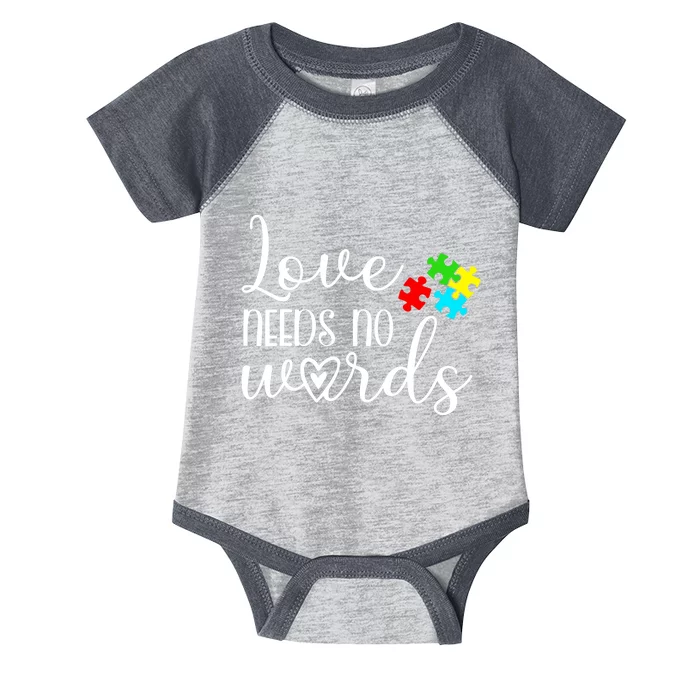 Autism Awareness Love Needs No Words Wo Be Kind Infant Baby Jersey Bodysuit