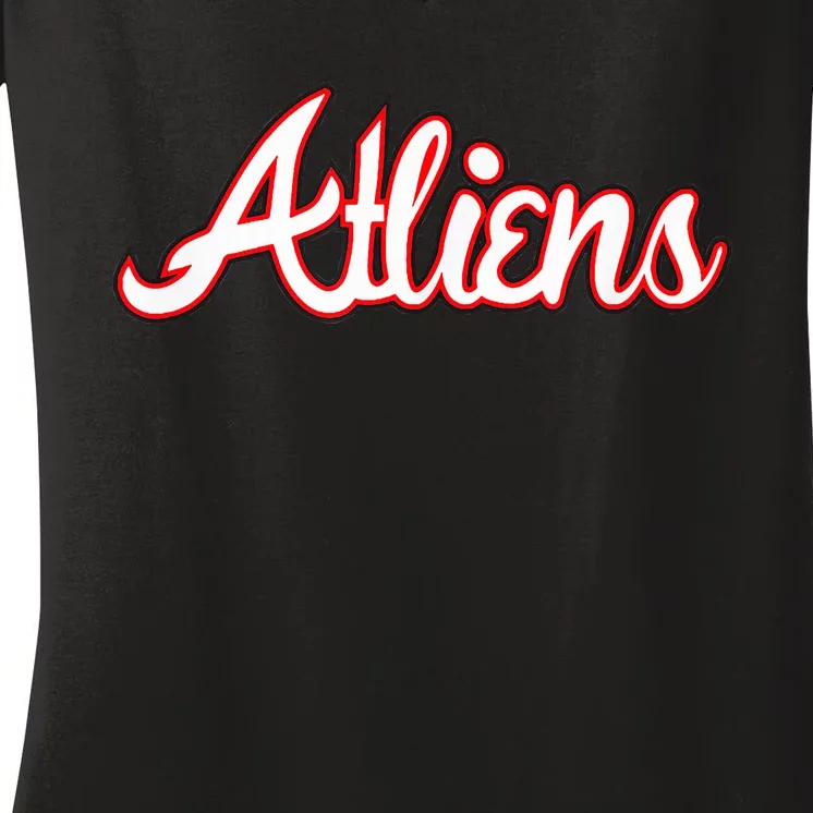 Atliens Atlanta Live In Atlanta Love Atlanta Women's V-Neck T-Shirt