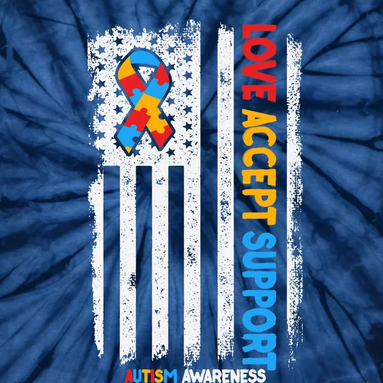 Autism Autistic Love Accept Support Autism Awareness Tie-Dye T-Shirt