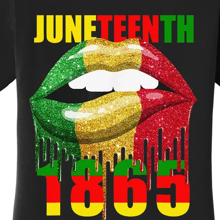 African American Lips Funny  Juneteenth Queen Women's T-Shirt