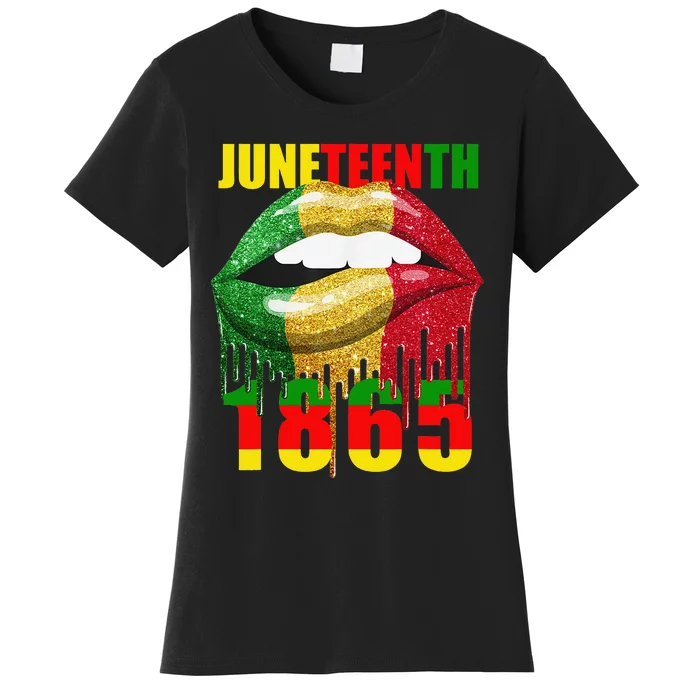 African American Lips Funny  Juneteenth Queen Women's T-Shirt