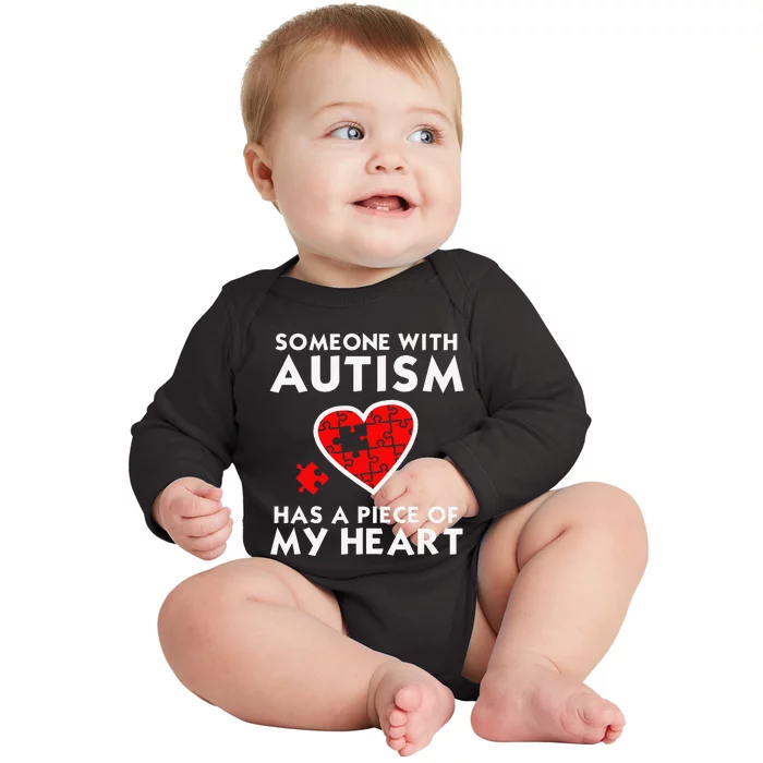 Autism Awareness Love Piece Of My Heart Tee Baby Long Sleeve Bodysuit