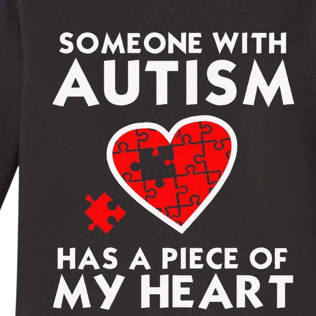 Autism Awareness Love Piece Of My Heart Tee Baby Long Sleeve Bodysuit