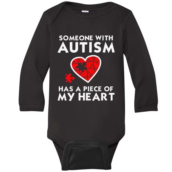 Autism Awareness Love Piece Of My Heart Tee Baby Long Sleeve Bodysuit