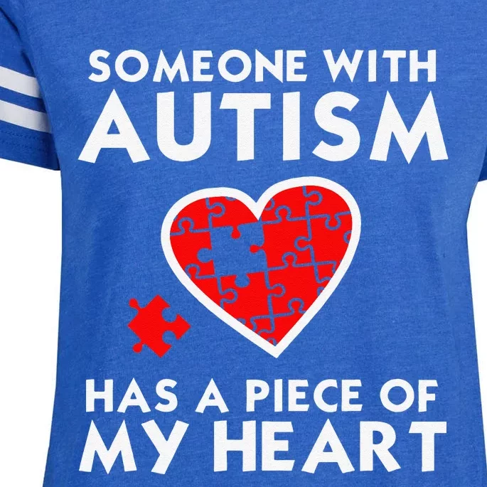 Autism Awareness Love Piece Of My Heart Tee Enza Ladies Jersey Football T-Shirt