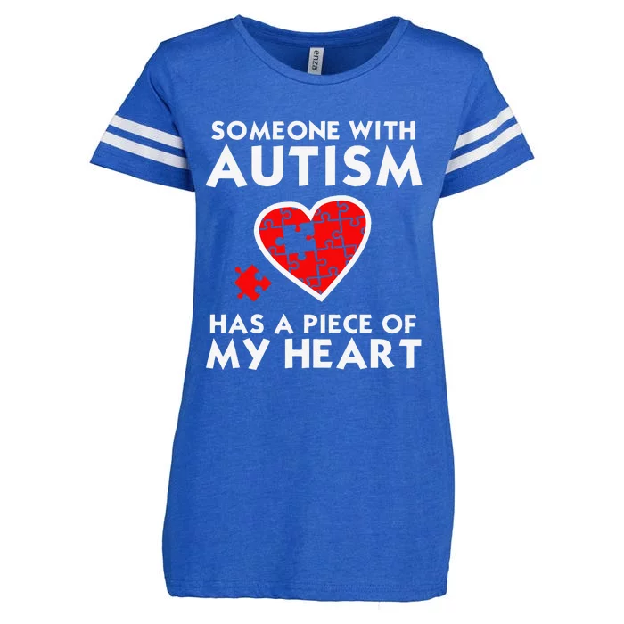 Autism Awareness Love Piece Of My Heart Tee Enza Ladies Jersey Football T-Shirt