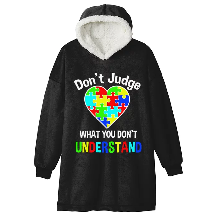 Autism Awareness Love And Support Acceptance Hooded Wearable Blanket