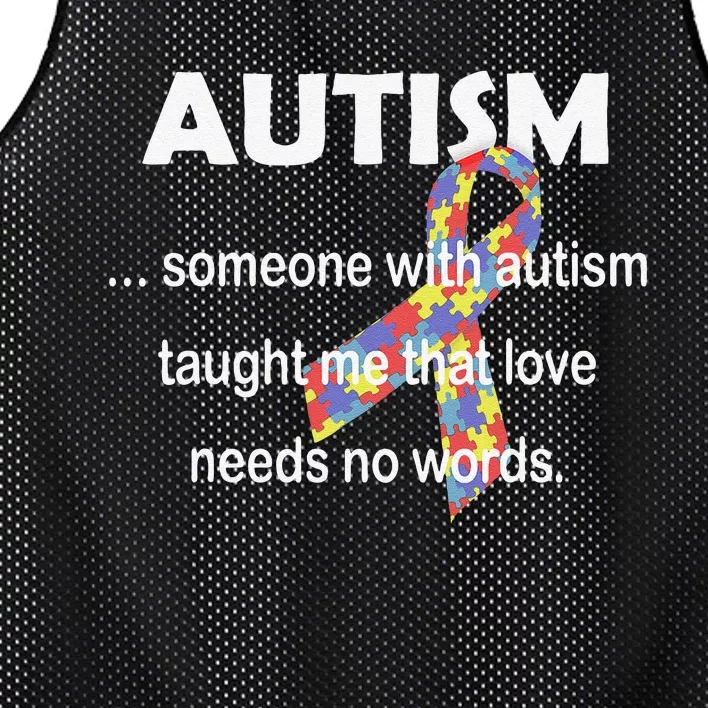 Autism Awareness Love Needs No Words Autistic Gift Mesh Reversible Basketball Jersey Tank