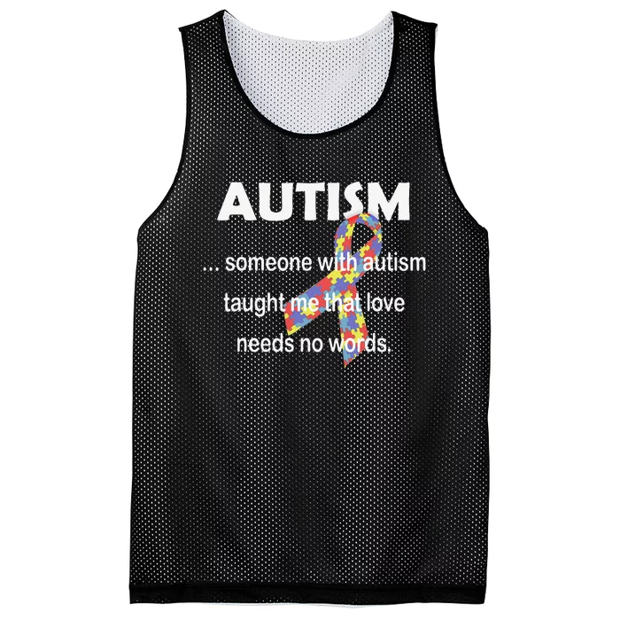 Autism Awareness Love Needs No Words Autistic Gift Mesh Reversible Basketball Jersey Tank