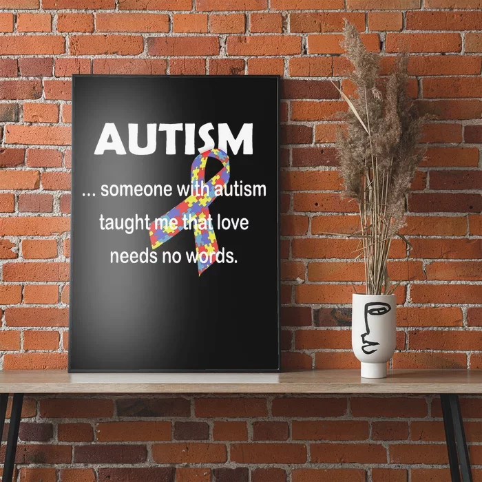 Autism Awareness Love Needs No Words Autistic Gift Poster