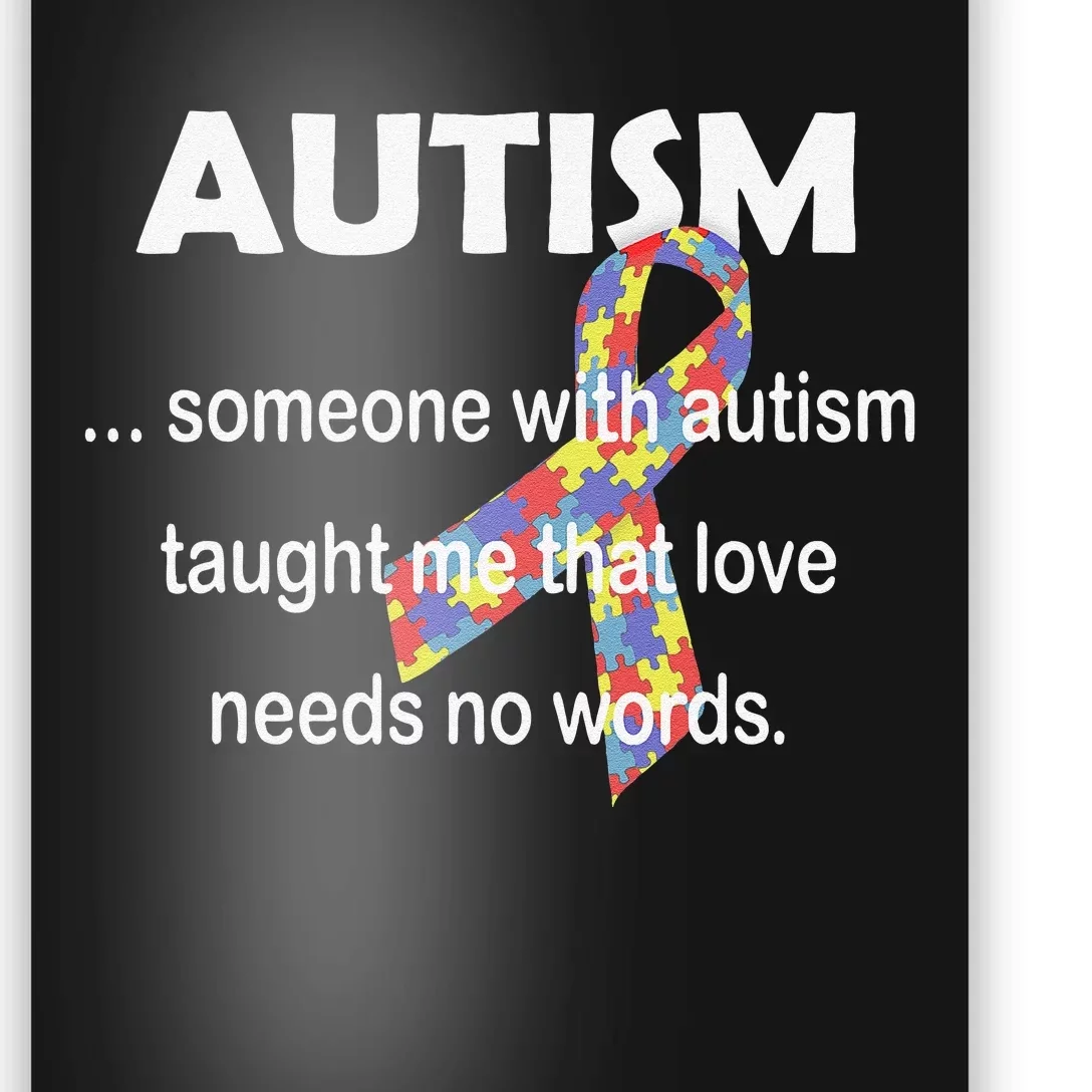 Autism Awareness Love Needs No Words Autistic Gift Poster