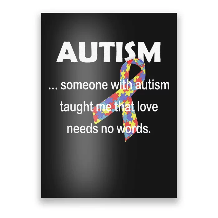 Autism Awareness Love Needs No Words Autistic Gift Poster