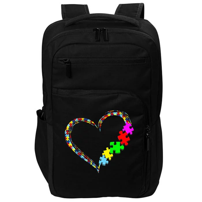 Autism Awareness Love Heart Puzzle Piece Gift Impact Tech Backpack