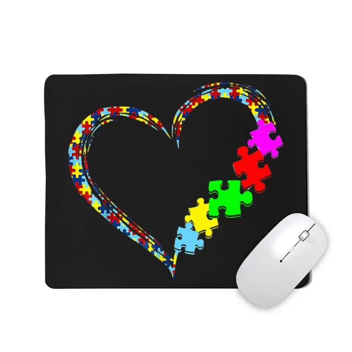 Autism Awareness Love Heart Puzzle Piece Gift Mousepad