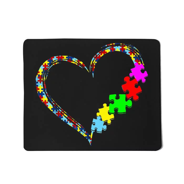 Autism Awareness Love Heart Puzzle Piece Gift Mousepad