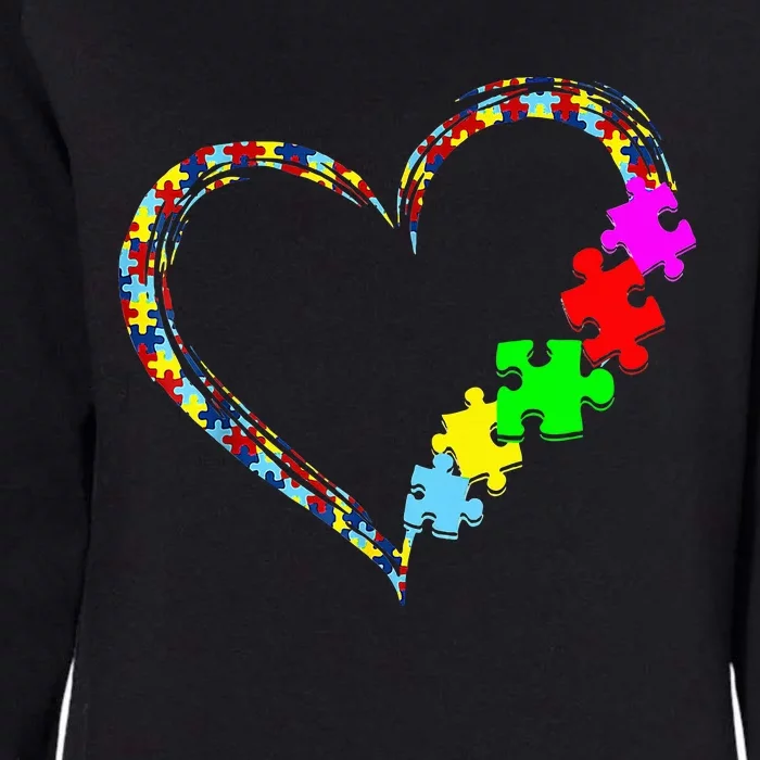 Autism Awareness Love Heart Puzzle Piece Gift Womens California Wash Sweatshirt