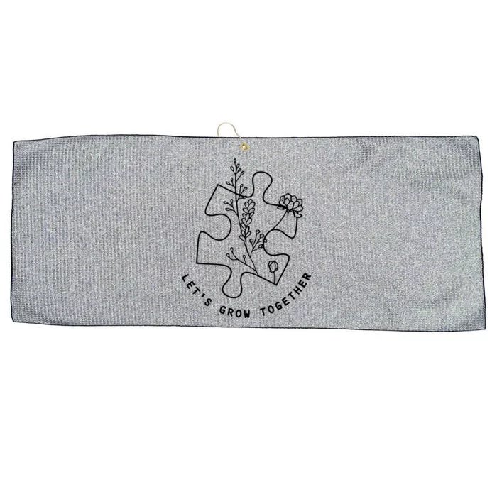 Autism Awareness Let's Grow Together Autism Mom Teacher Gift Large Microfiber Waffle Golf Towel