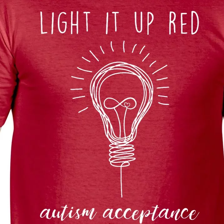 Autism Acceptance Light It Up Red redinstead Comfort Colors T-Shirt