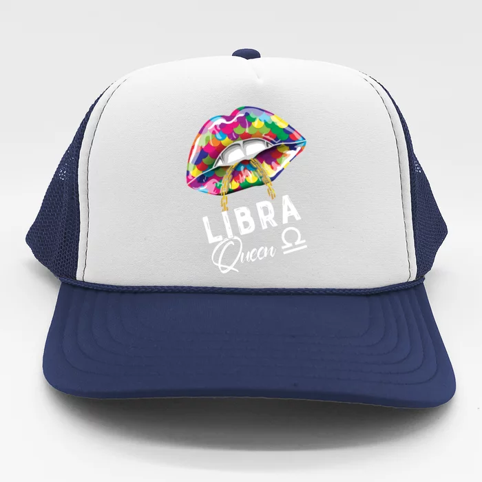 Autism Awareness Lips Libra Queen September October Birthday Cute Gift Trucker Hat