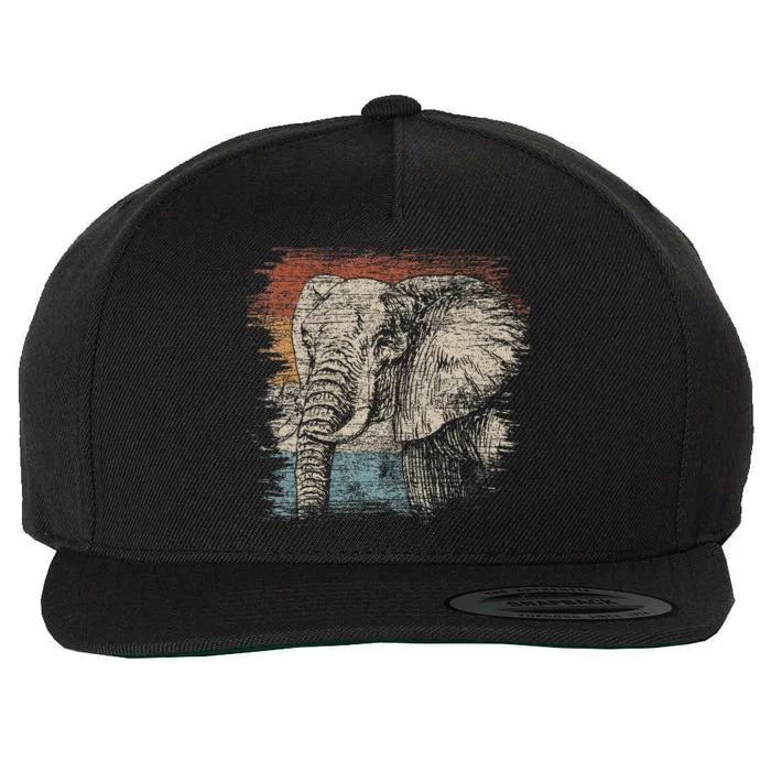 African Animal Lover Gift Elephant Wool Snapback Cap