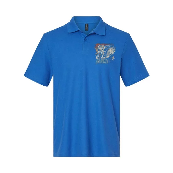 African Animal Lover Gift Elephant Softstyle Adult Sport Polo