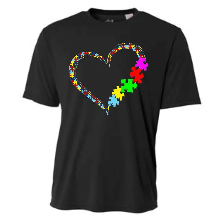 Autism Awareness Love Heart Puzzle Piece Gift Men Women Cooling Performance Crew T-Shirt