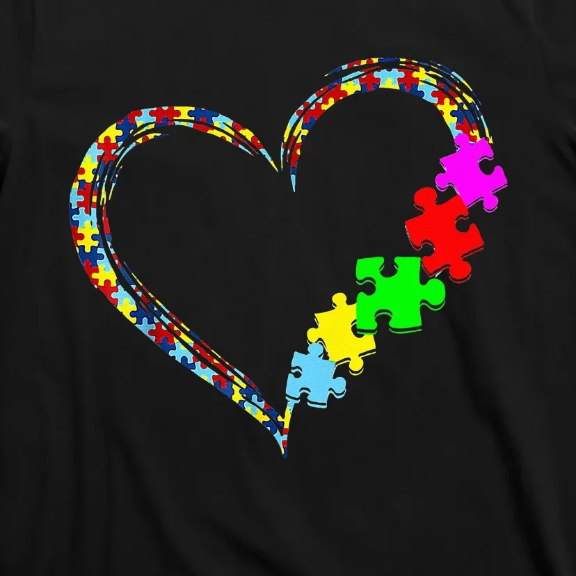 Autism Awareness Love Heart Puzzle Piece Gift Men Women T-Shirt