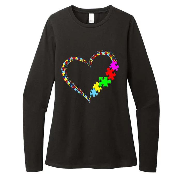 Autism Awareness Love Heart Puzzle Piece Gift Men Women Womens CVC Long Sleeve Shirt