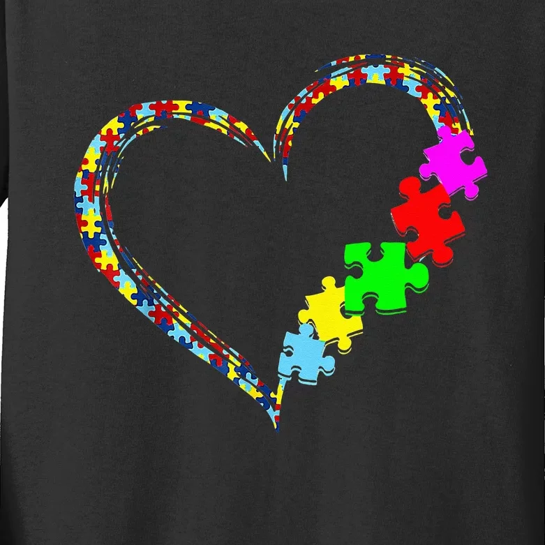 Autism Awareness Love Heart Puzzle Piece Gift Men Women Kids Long Sleeve Shirt