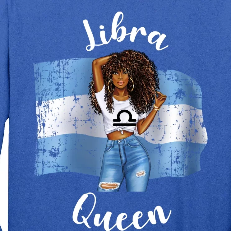 Afro Argentinian Libra Queen Black Zodiac Argentina Gift Tall Long Sleeve T-Shirt