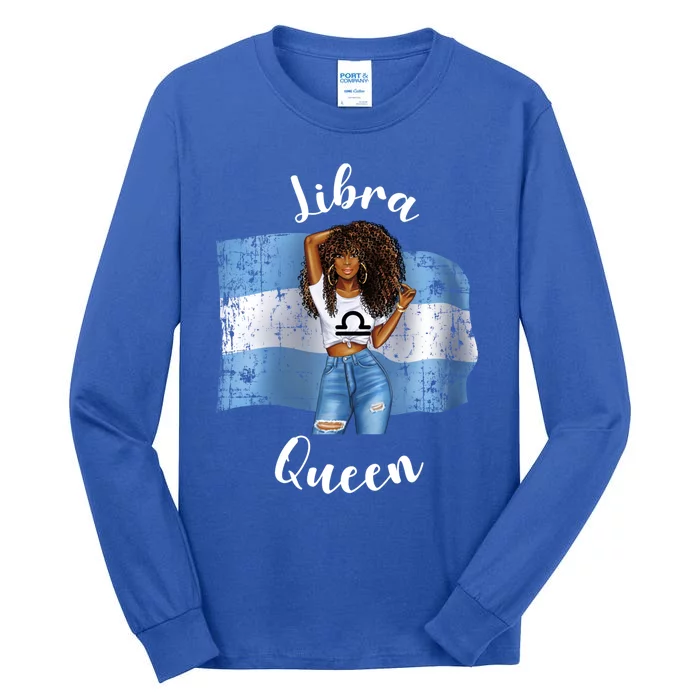 Afro Argentinian Libra Queen Black Zodiac Argentina Gift Tall Long Sleeve T-Shirt